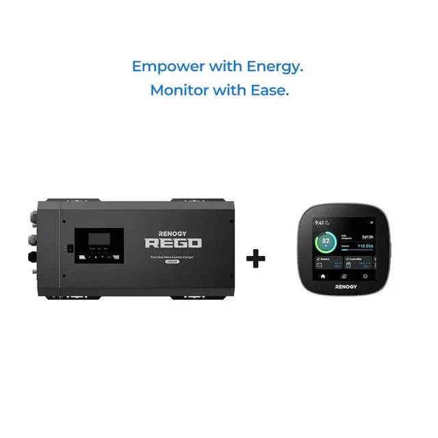 Renogy REGO 12V 3000W Pure Sine Wave Inverter Charger w/ LCD Display
