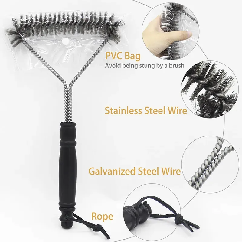 Stainless Steel BBQ Grill Cleaning Brush - Heavy Duty Non-Stick Cleaner