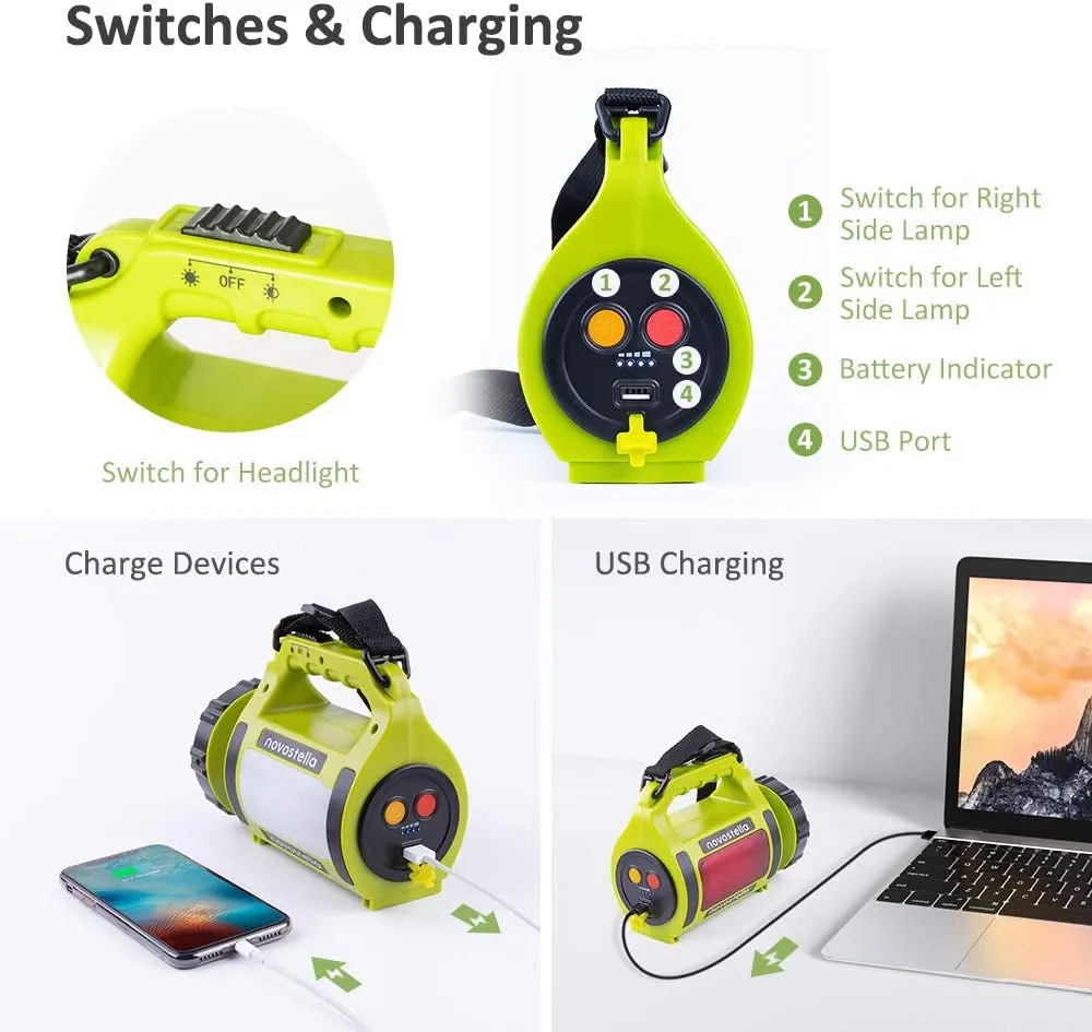 TrailSeeker 650: Rechargeable LED Torch, All-in-One Camping Companion with Spotlight, Waterproof Brilliance, and High-Power Beam