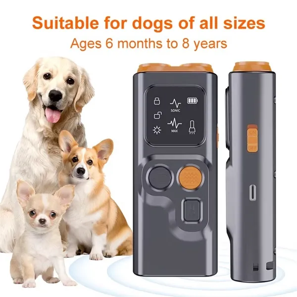 Ultrasonic Dog Bark Control  Dual Head Bark Deterrent with High-Frequency Flashlight | Long-Lasting, Safe & Effective