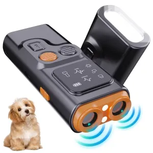 Ultrasonic Dog Bark Control  Dual Head Bark Deterrent with High-Frequency Flashlight | Long-Lasting, Safe & Effective