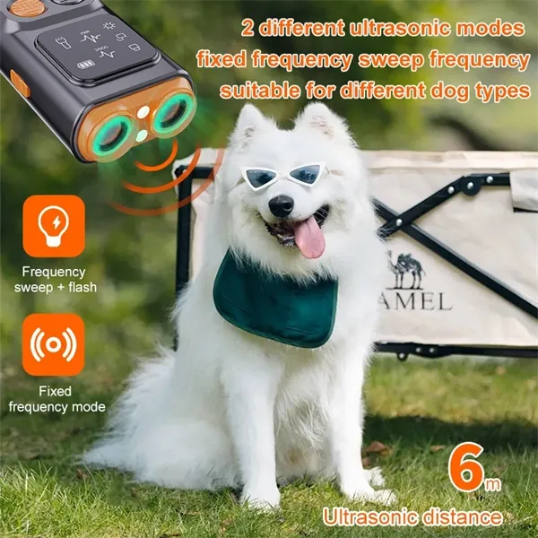 Ultrasonic Dog Bark Control  Dual Head Bark Deterrent with High-Frequency Flashlight | Long-Lasting, Safe & Effective