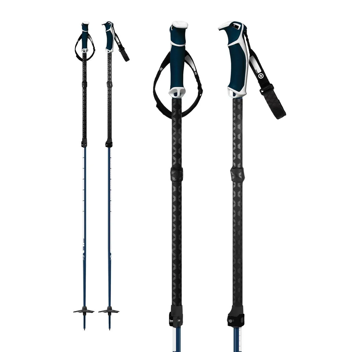 Sure! Heres an optimized title for the e-commerce product:

VIA Premium Adjustable Ski Poles for All-Mountain Performance – Lightweight, Durable, and Ergonomically Designed

Let me know if you need further adjustments or additional information!