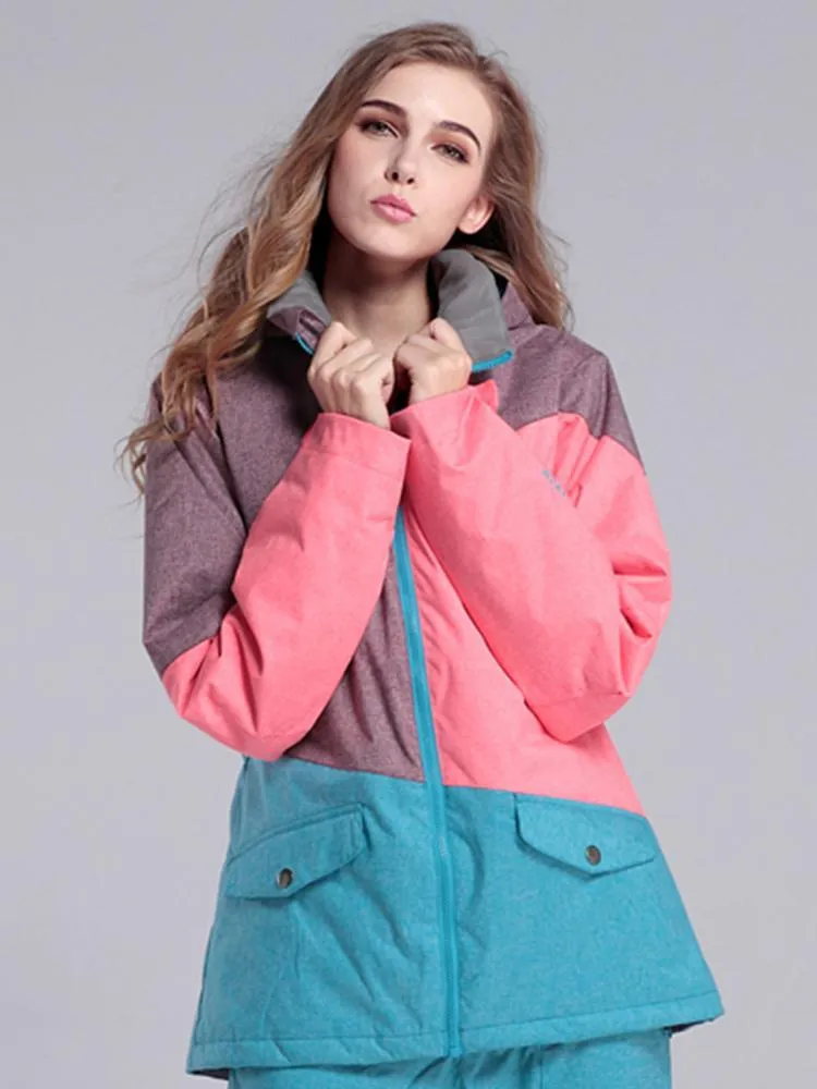 Warm Thermal Waterproof Windproof Colorful Ski Jacket For Women