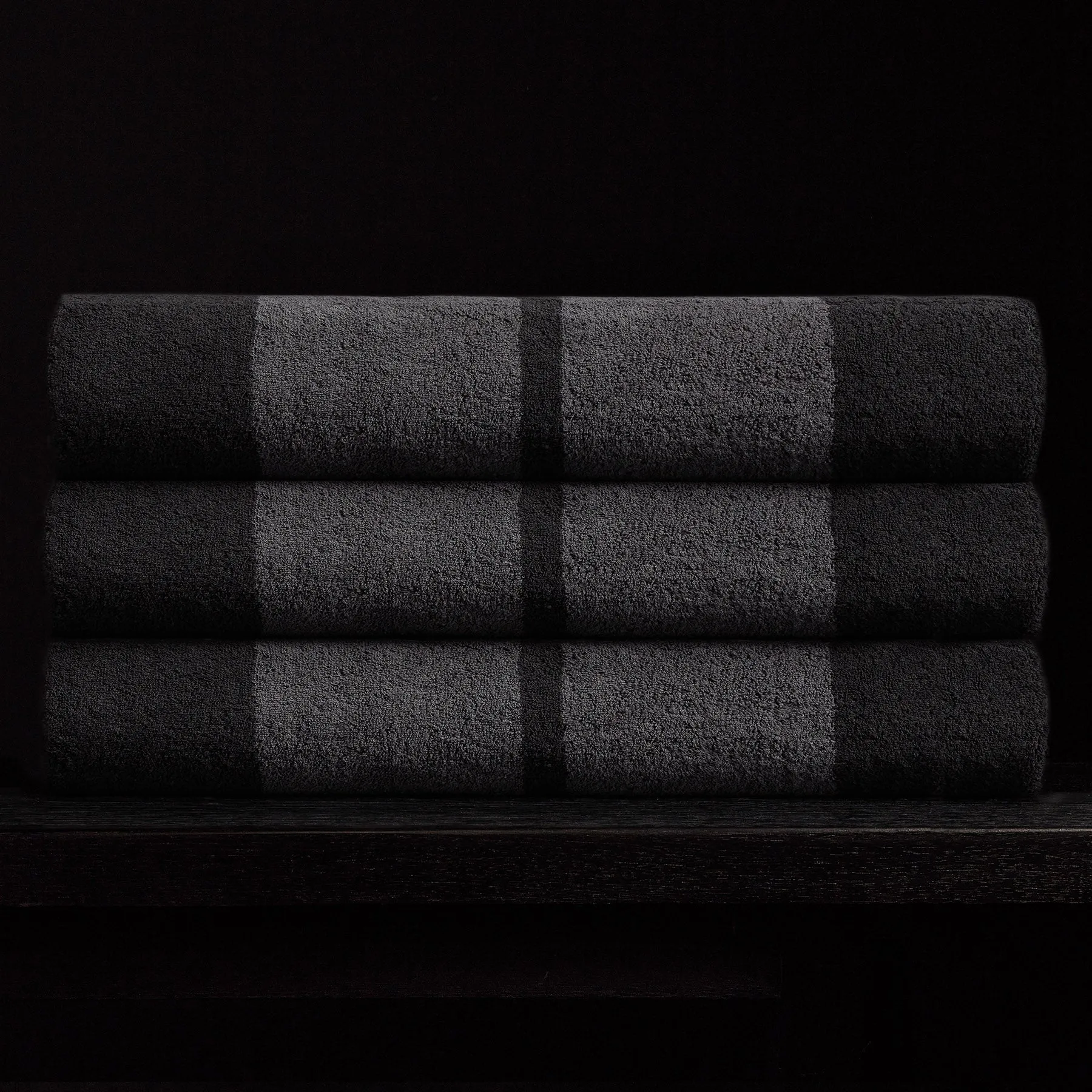 Wide Stripe Beach Towel - Slate/Raccoon Grey